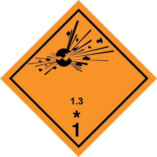 CLASE 1 MATERIAS Y OBJETOS EXPLOSIVOS 100x100mm