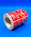 ETIQUETA ADHESIVA "NO ABRIR CON CUTTER" - 100x50 mm - Bobina de 500 uds (ok)