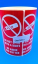 ETIQUETA ADHESIVA "NO ABRIR CON CUTTER" - 100x50 mm - Bobina de 500 uds (ok)