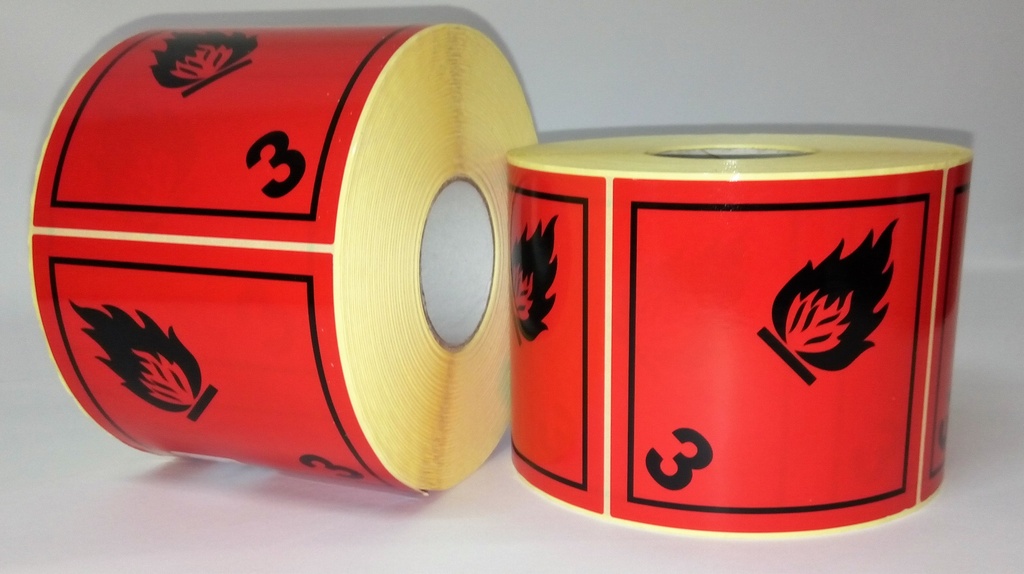 CLASE 3 LIQUIDOS INFLAMABLES 100X100 MM 