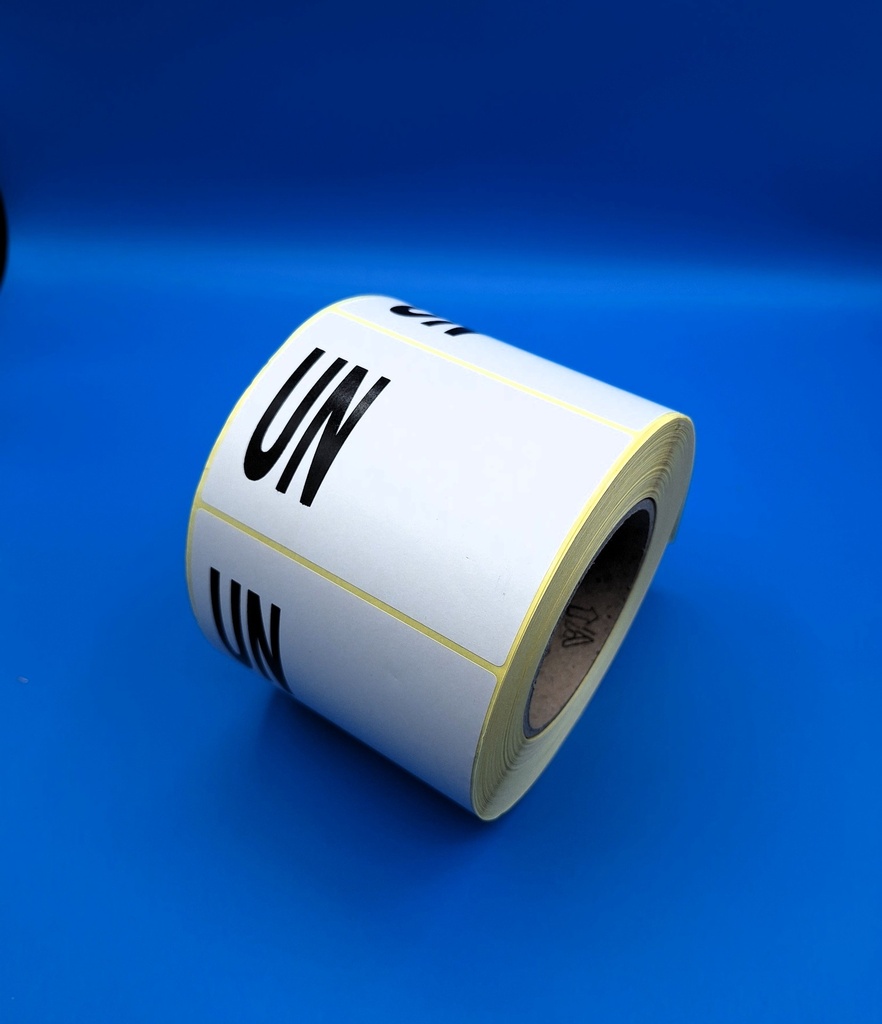 ETIQUETA ADHESIVA BLANCA TEXTO UN ______- Bobina 1.000 uds