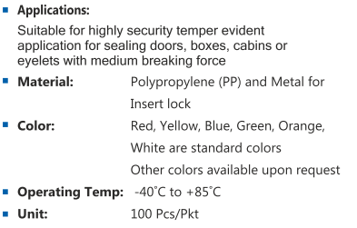 Precinto Seguridad Contenedor - Redondo con cierre metálico