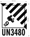 ETIQUETA CLASE 9A BATERIAS - UN 3480 LATERAL 100X125 MM BOBINA
