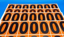 PACK NUMERACIÓN NARANJA 14UDS / HOJA IMPRESA  - NUMERO 0
