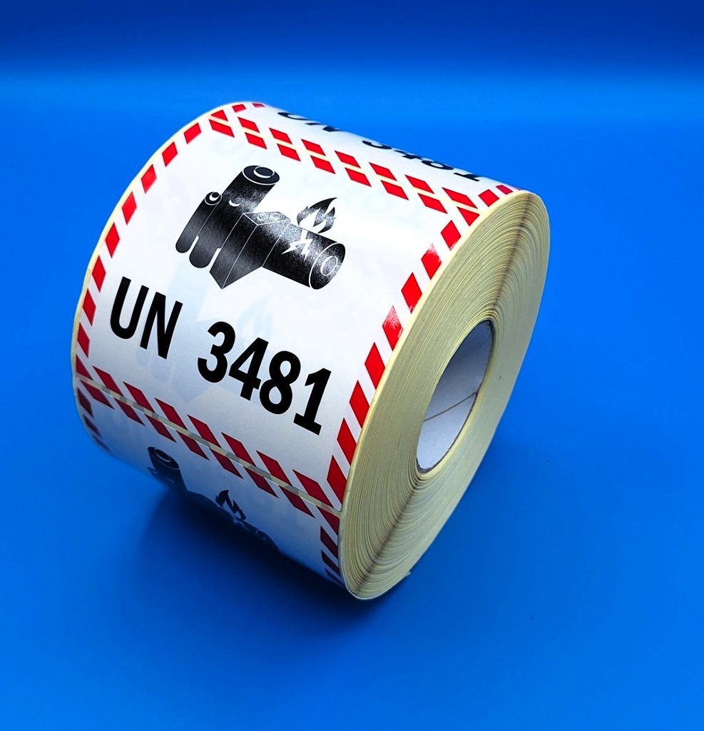 BATERIA DE LITIO UN 3481 - 100X100 mm - BOBINA