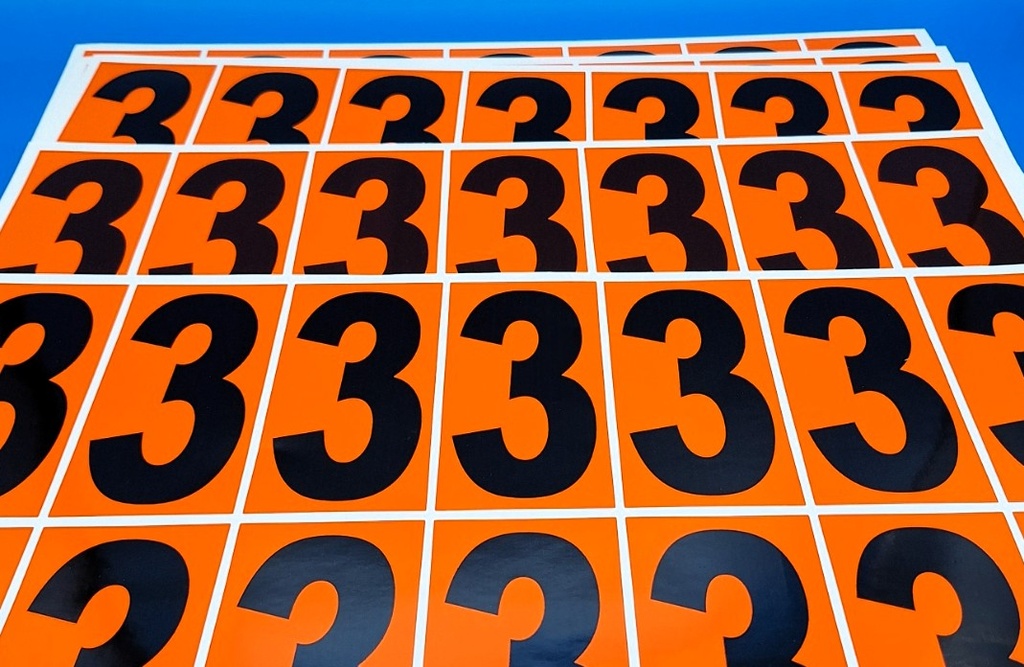 PACK NUMERACIÓN NARANJA 14UDS / HOJA IMPRESA  - NUMERO 3 (copia) (copia)