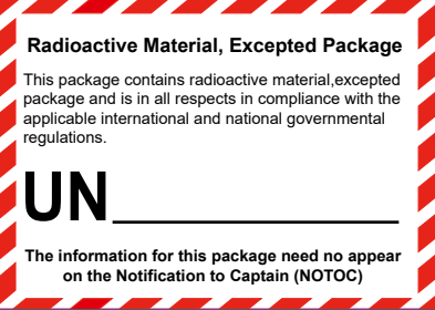 ETIQUETA MATERIAL RADIOACTIVO - BULTO EXCEPTUADO ( IATA 7.4.7) 105X74 MM BOBINA
