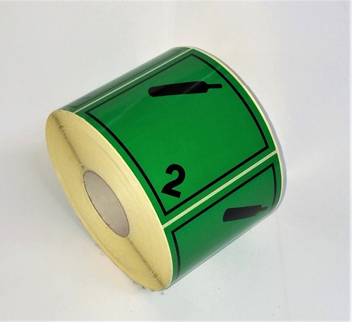 CLASE 2.2 GASES NO INFLAMABLES 100X100 MM + TEXTO INTERIOR