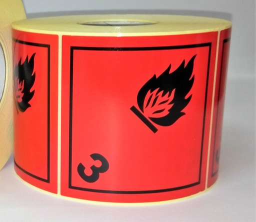 [ET001] CLASE 3 LIQUIDOS INFLAMABLES 100X100 MM 