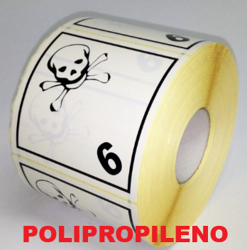 [CLASE6_1_100_PP] CLASE 6.1 MATERIAS TÓXICAS 100x100mm  POLIPROPILENO