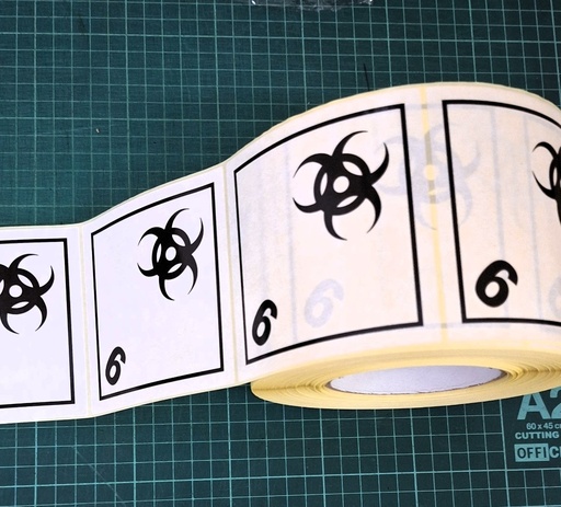 [ET018R] CLASE 6.2 MATERIAS INFECCIONAS 100x100mm - BOBINA