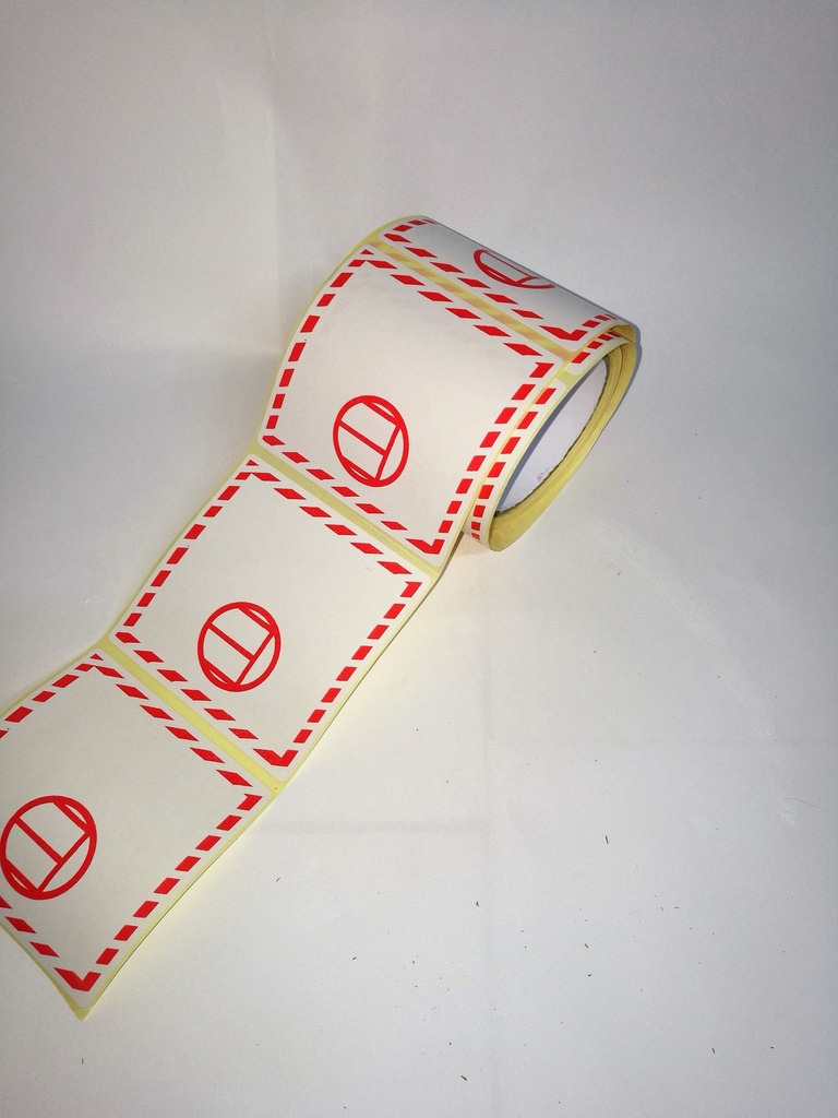 ETIQUETA CANTIDADES EXCEPTUADAS ROJA 100x100mm | DGD-LINE