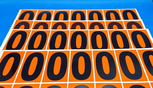 [REF. 0] PACK NUMERACIÓN NARANJA 14UDS / HOJA IMPRESA  - NUMERO 0