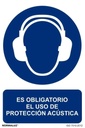 [RD26615] SEÑAL ADHESIVA OBLIGATORIO PROTECCION ACÚSTICA 100X150 MM