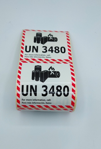 [BT001] [ET022] BATERIA DE LITIO UN 3480 - 100X100 mm - BOBINA