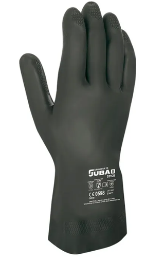 [KIT017] GUANTE QUÍMICO Neopreno/Látex Flocado - Resistencia Química Cat III AKLMNPST ( Guantes Especial Corrosivos+Hidrocarburos) 