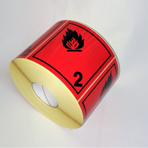 [ET004] CLASE 2.1 GASES INFLAMABLES 100x100mm - Bobina