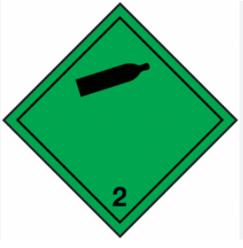 [2.2_25x25mm_bobina] CLASE 2.2 GASES NO INFLAMABLES PP - 25x25 MM - Bobina 