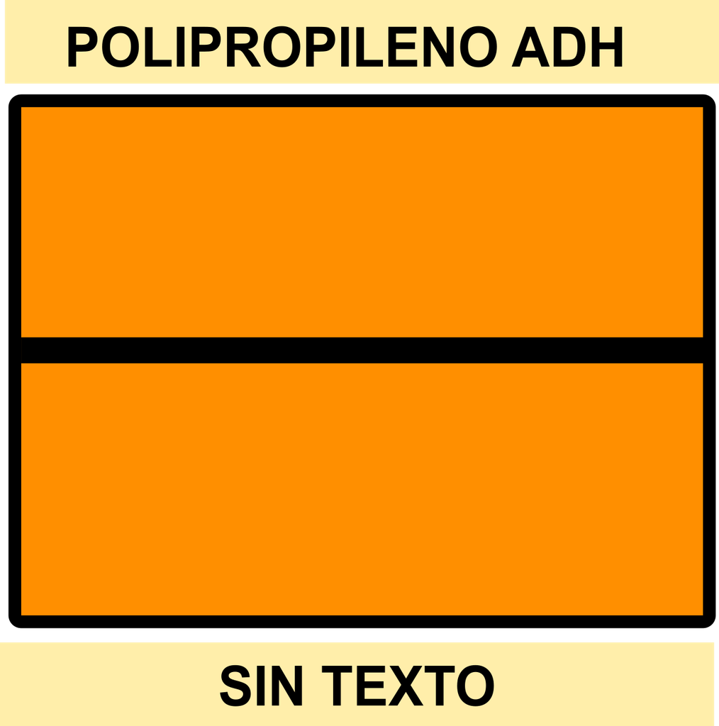 PANEL NARANJA 400X300 Polipropileno Adhesivo -   SIN TEXTO - LINEA HORIZONTAL  - BOBINA 50 Unidades 