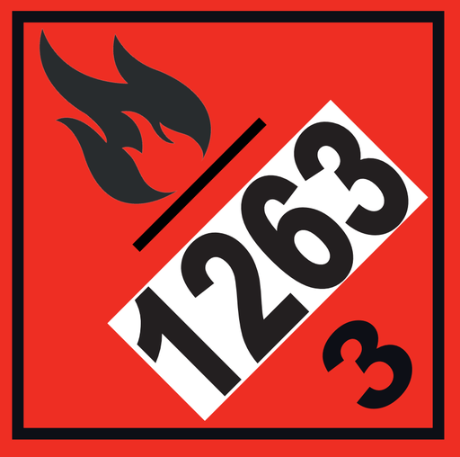 [CLASE 3 250X250 NUMERACION INTERIOR] CLASE 3 LIQUIDOS INFLAMABLES 250x250 MM  - PERSONALIZADA / NUMERACION INTERIOR RECUADRO BLANCO - Bobina 