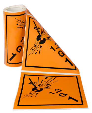 CLASE 1 MATERIAS Y OBJETOS EXPLOSIVOS -  300x300 mm - BOBINA 50 UDS - Cotización bajo pedido